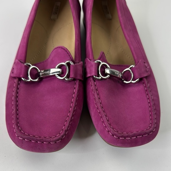 Geox Pink Slip On Loafers with Silver Buckle size 37 ½ - Picture 8 of 11